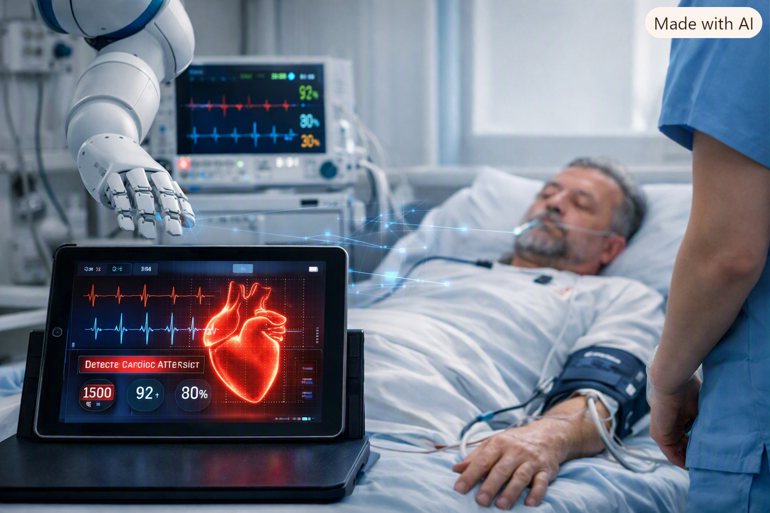 AI cardiac monitoring assists patient recovery in a luxury hospital, reducing cardiac emergencies for international patients.